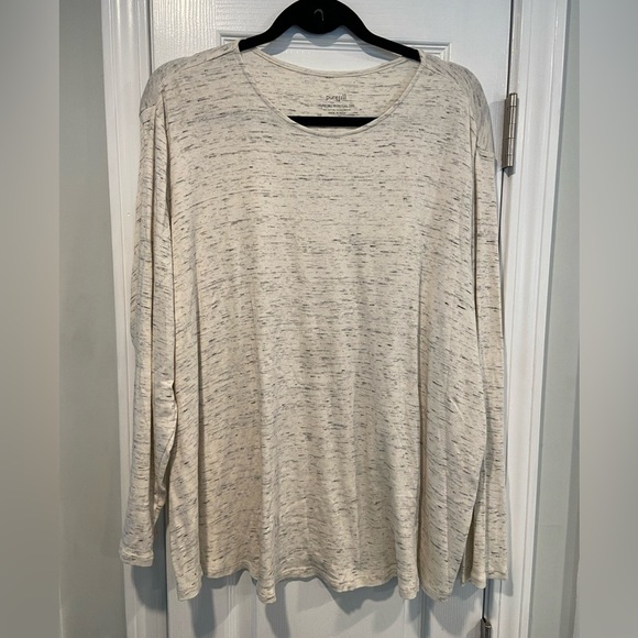 J. Jill Pure Jill Size 2X Oatmeal Shirttail Tee Long Sleeve Round Neck Shirt - Picture 1 of 10